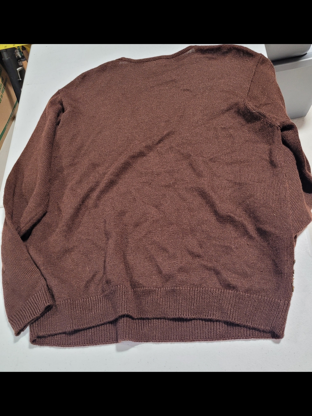 Alfred Dunner Brown Sequin Floral Crewneck Sweater - Picture 3 of 4